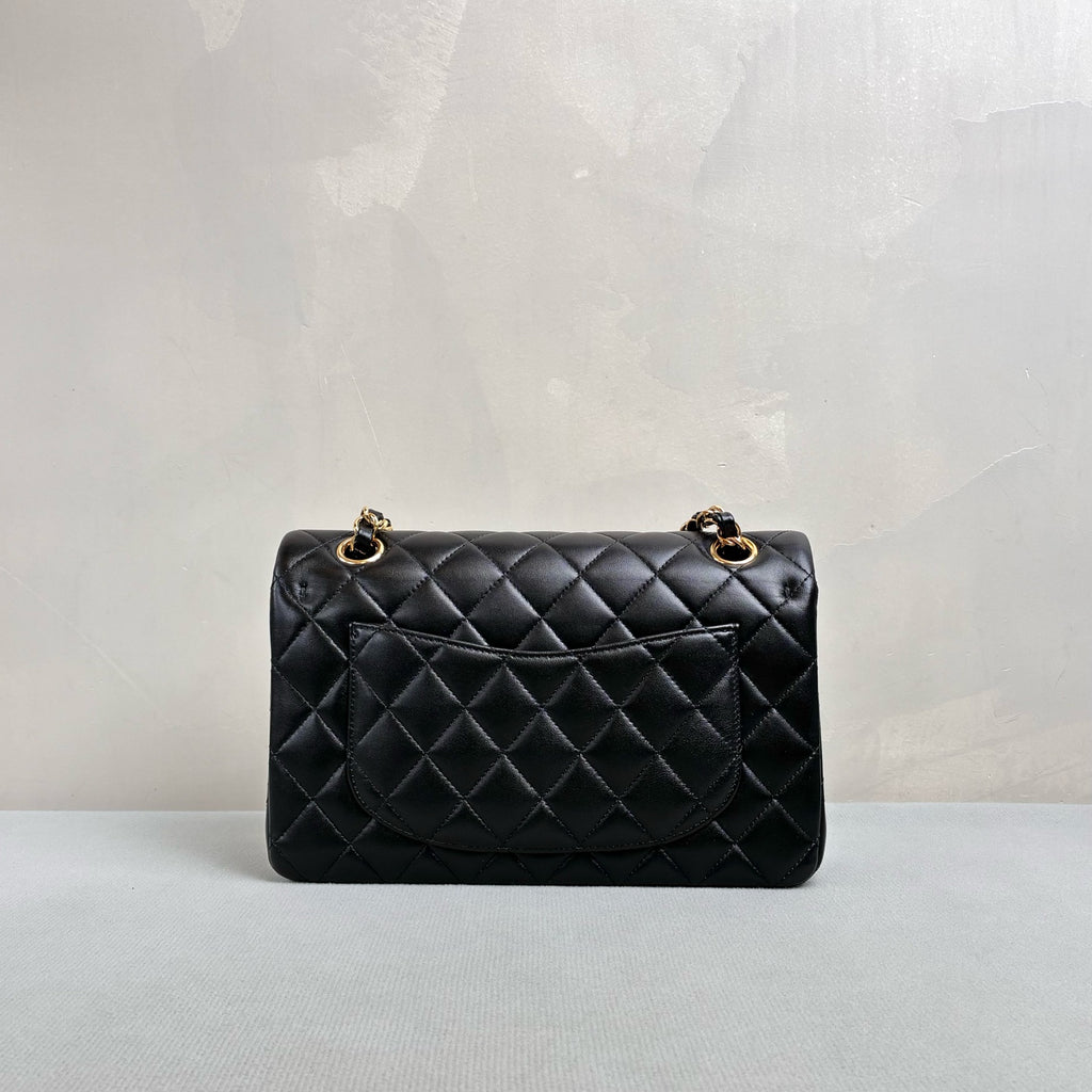 Chanel CF chip version black gold lambskin chain bag classic quilting gold logo