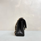 Chanel CF chip version black gold lambskin chain bag classic quilting gold logo