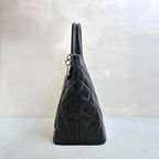 Chanel Hilton Black Tote Bag, Pebbled Calfskin, Classic Double C Embossing, Hand Carry Style, Large Capacity, Practical for Commuting