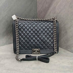 CHANEL Leboy Black Silver Calfskin 17A