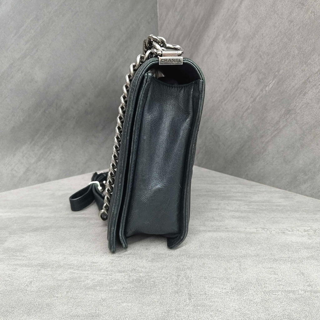 CHANEL Leboy Black Silver Calfskin 17A