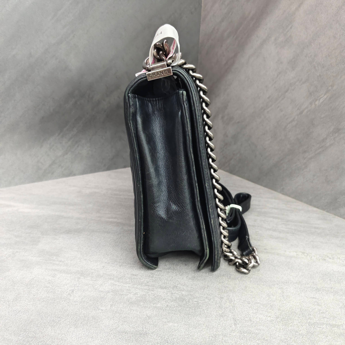 CHANEL Leboy Black Silver Calfskin 17A