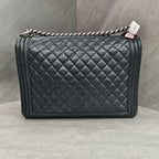 CHANEL Leboy Black Silver Calfskin 17A