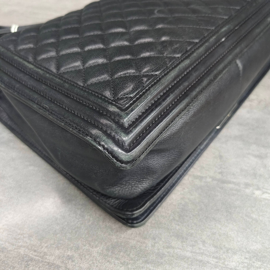 CHANEL Leboy Black Silver Calfskin 17A