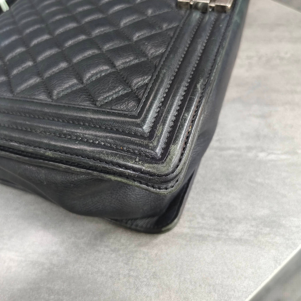 CHANEL Leboy Black Silver Calfskin 17A