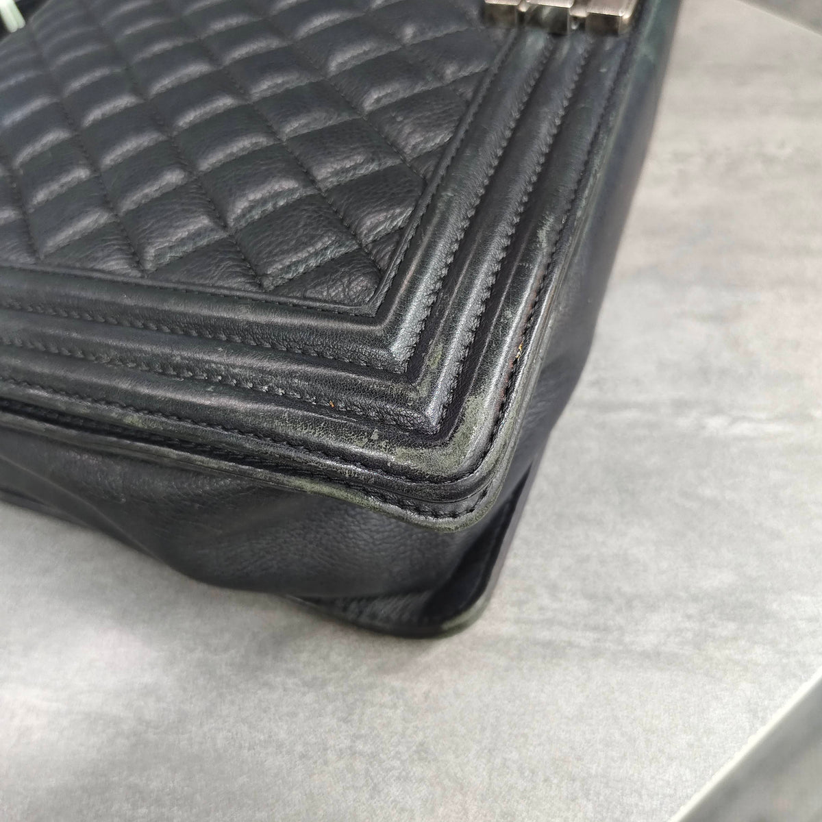 CHANEL Leboy Black Silver Calfskin 17A