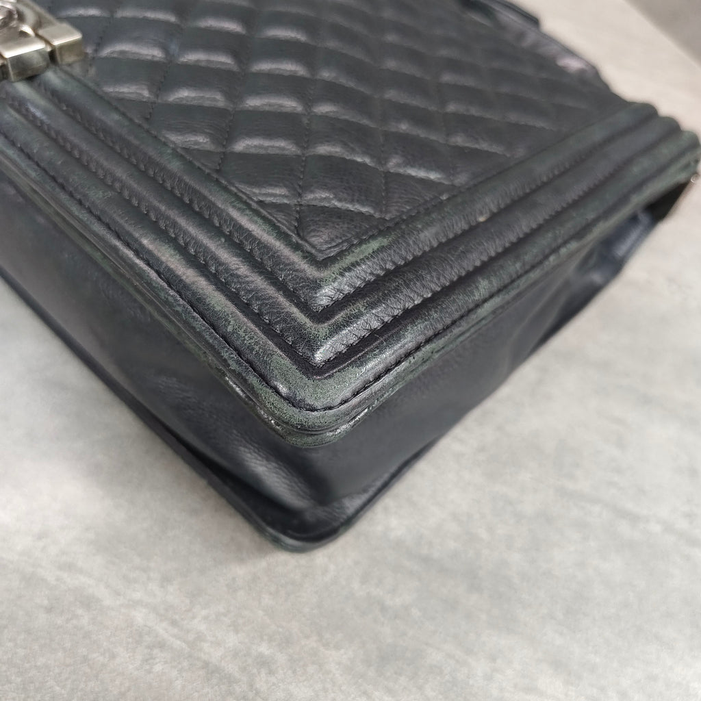CHANEL Leboy Black Silver Calfskin 17A