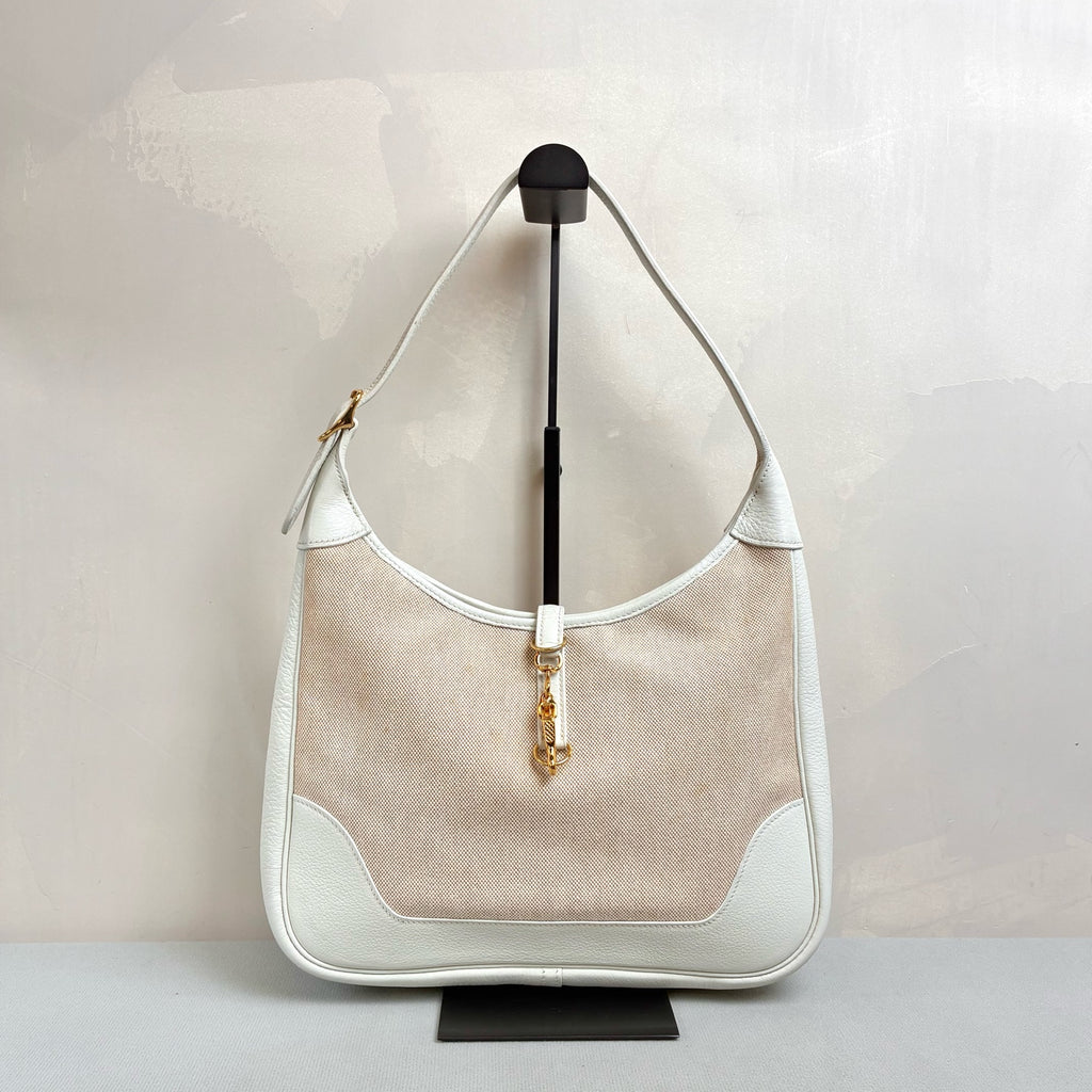 Hermes Trim Canvas and Leather Bag, Fresh and Super Spacious