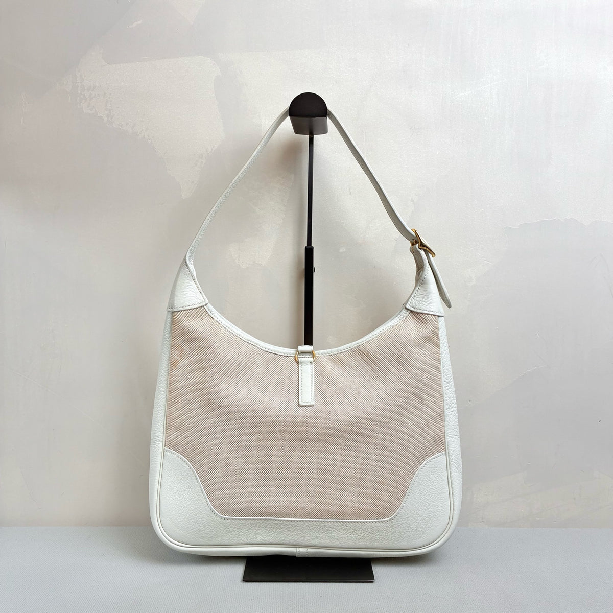 Hermes Trim Canvas and Leather Bag, Fresh and Super Spacious