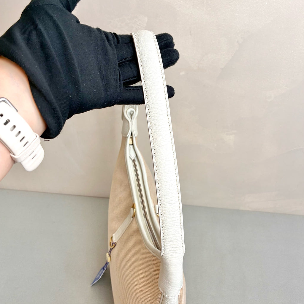 Hermes Trim Canvas and Leather Bag, Fresh and Super Spacious