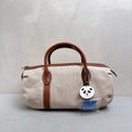 Hermes Polochon Saddle Canvas Pillow Bag
