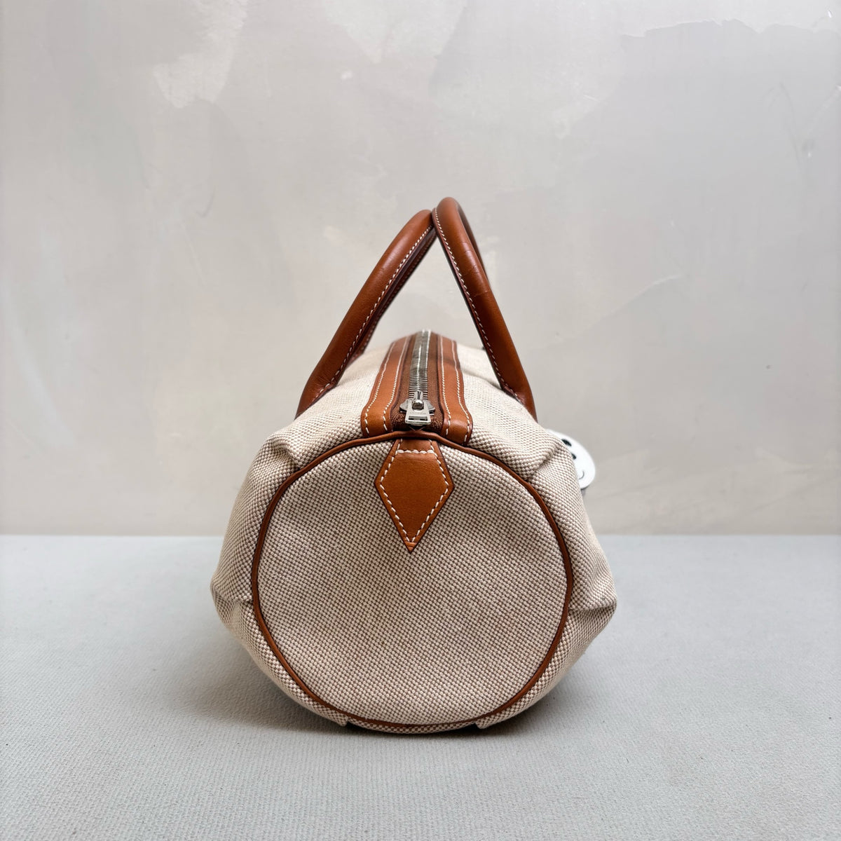 Hermes Polochon Saddle Canvas Pillow Bag