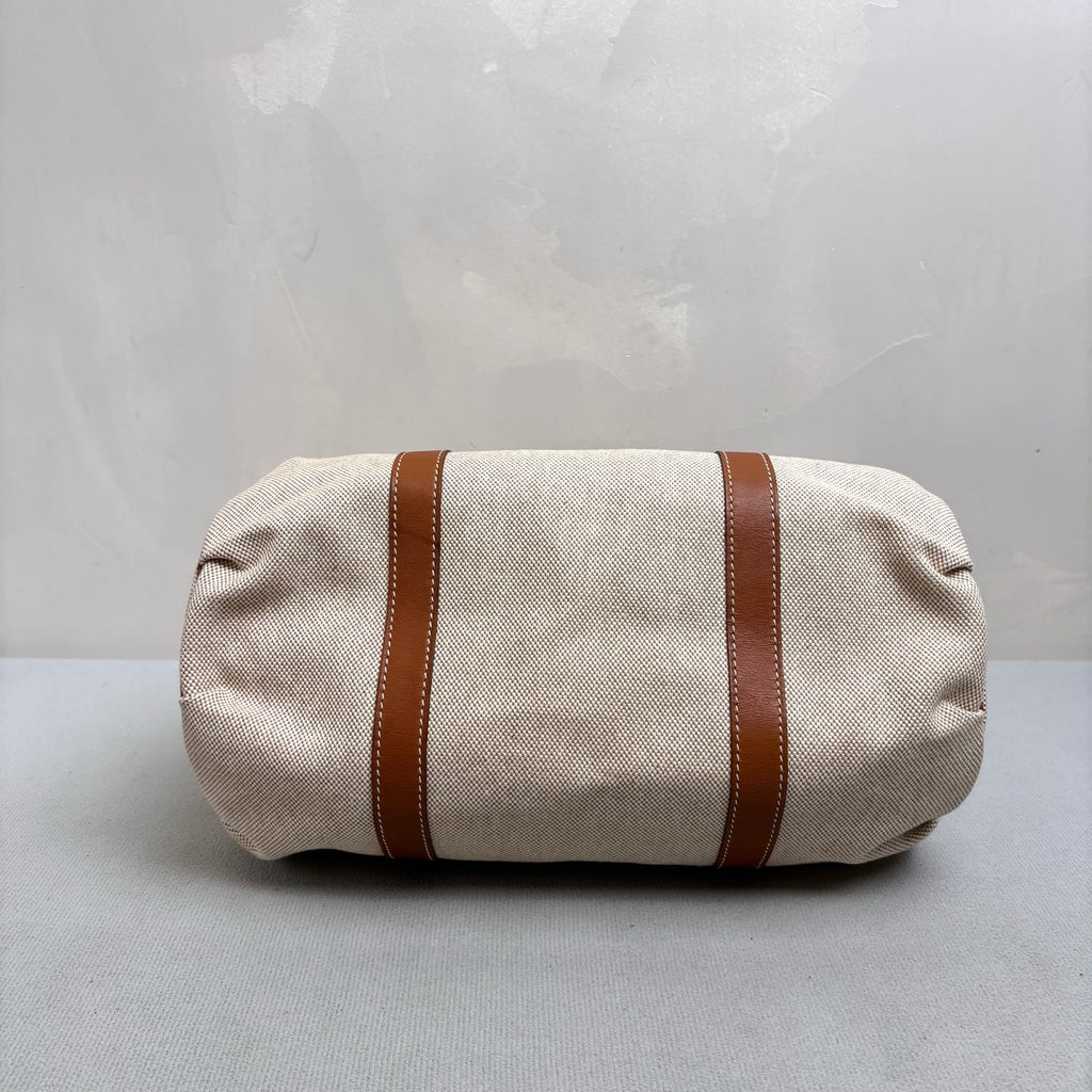 Hermes Polochon Saddle Canvas Pillow Bag