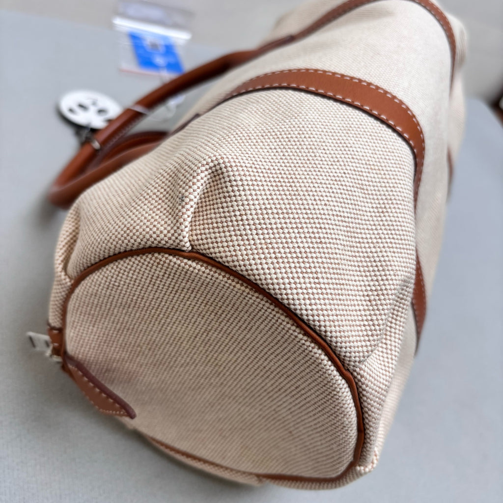 Hermes Polochon Saddle Canvas Pillow Bag