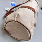 Hermes Polochon Saddle Canvas Pillow Bag