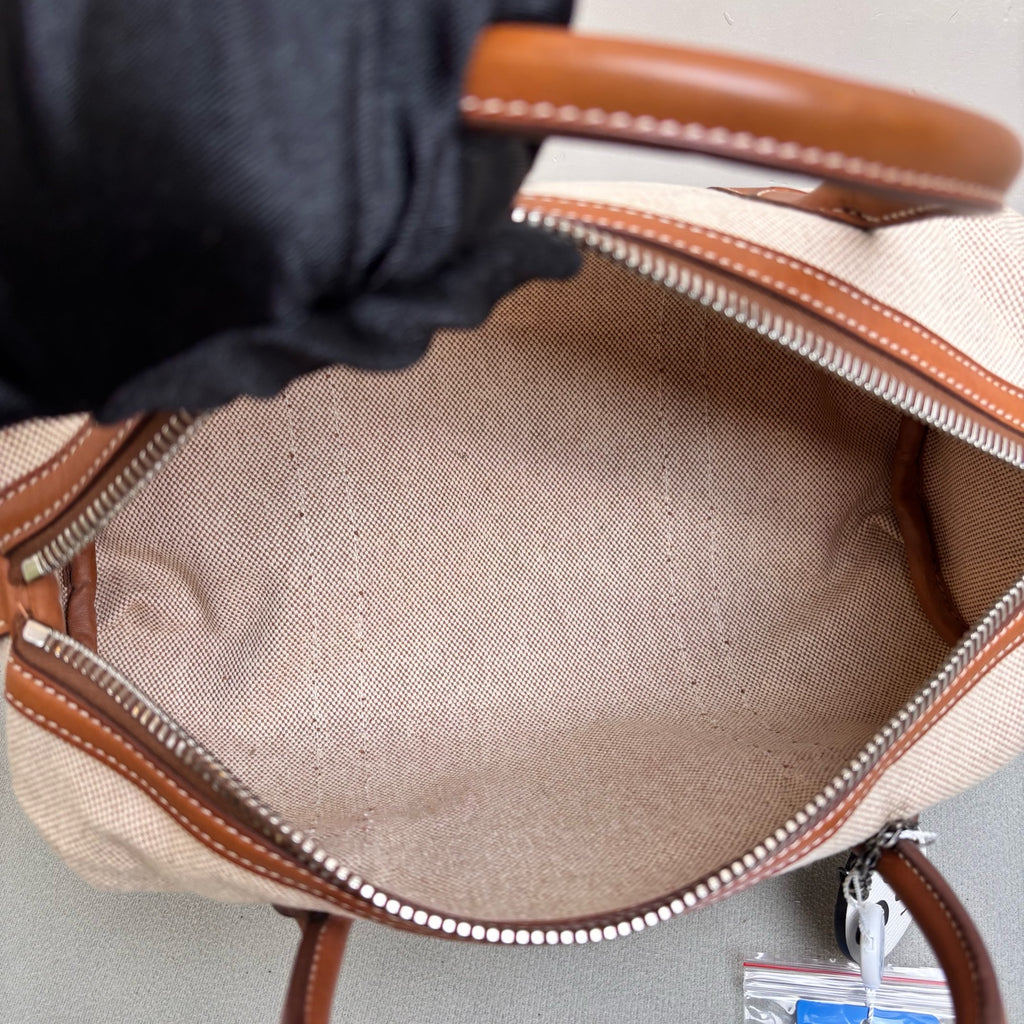 Hermes Polochon Saddle Canvas Pillow Bag