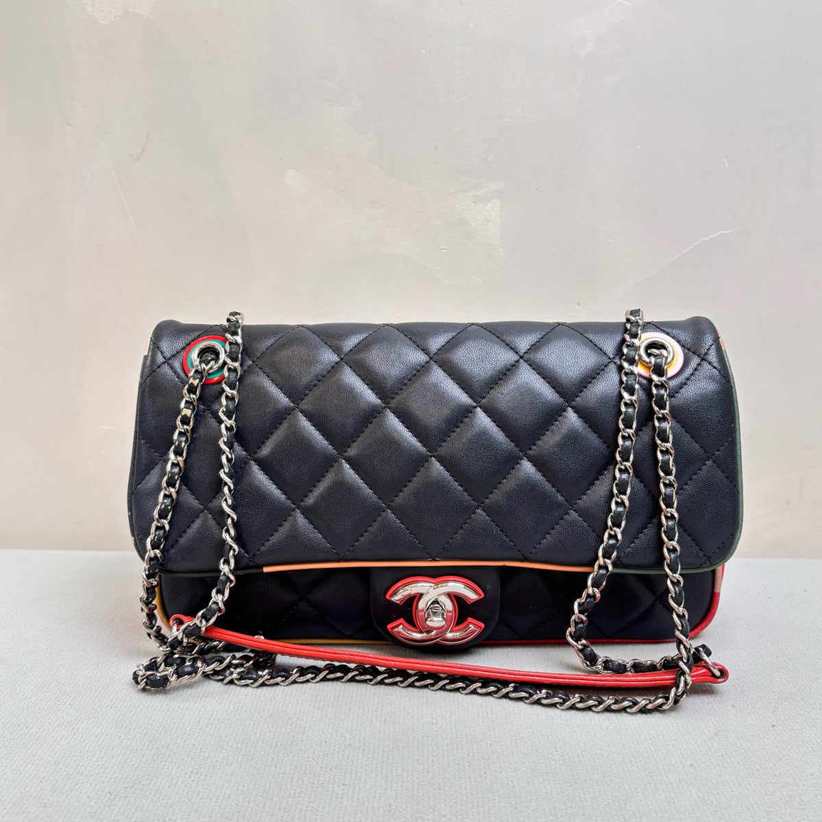 Chanel 17C Collection Seasonal Limited Edition Classic Flap Bag with Colorful Trims