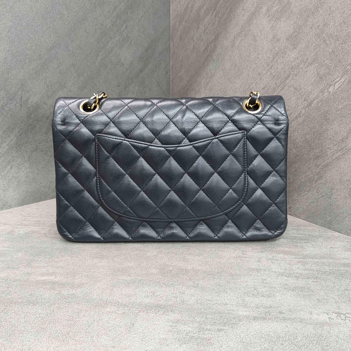 Chanel Classic Flap Black Gold Lambskin Chain Bag with Card, In Stock at Great Price