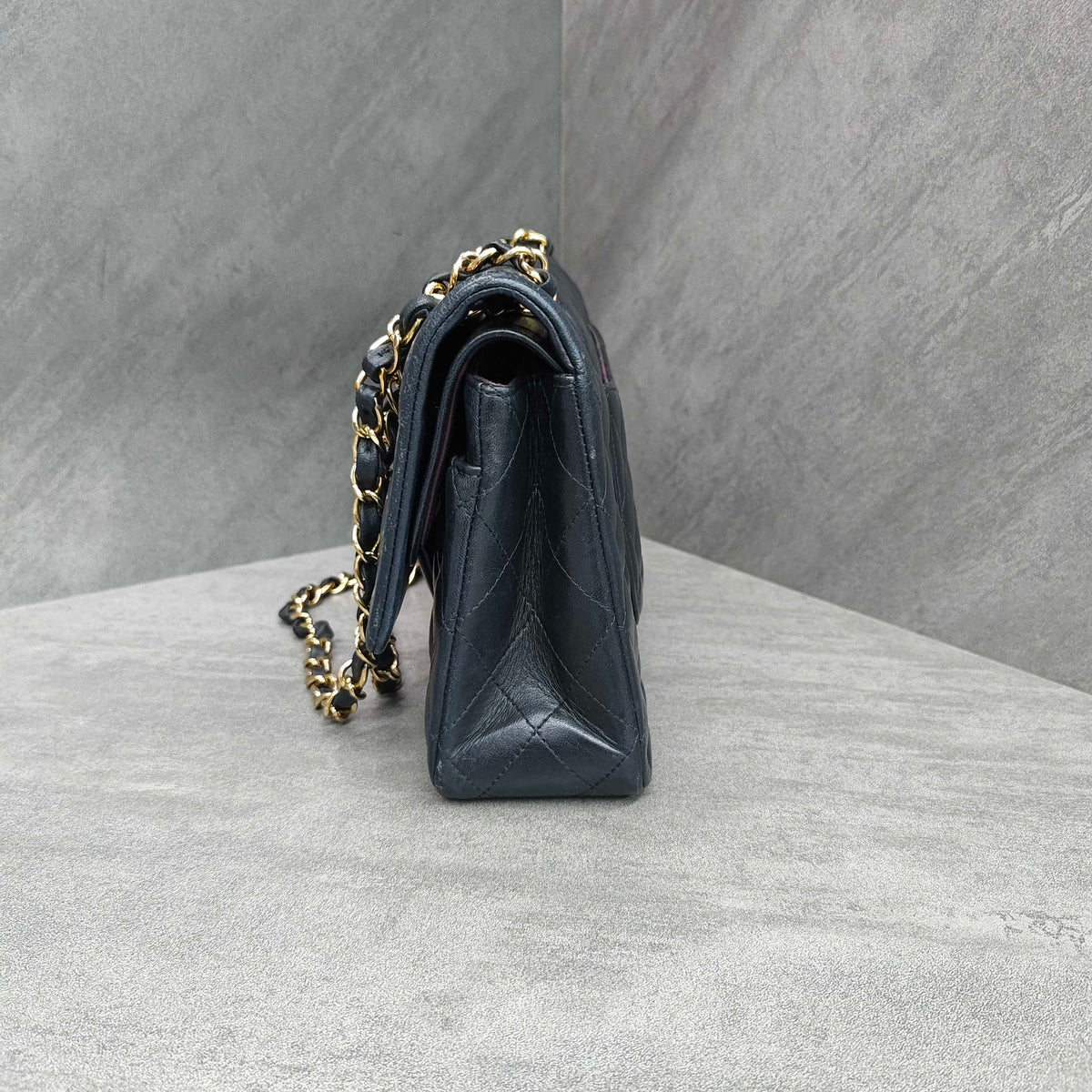 Chanel Classic Flap Black Gold Lambskin Chain Bag with Card, In Stock at Great Price