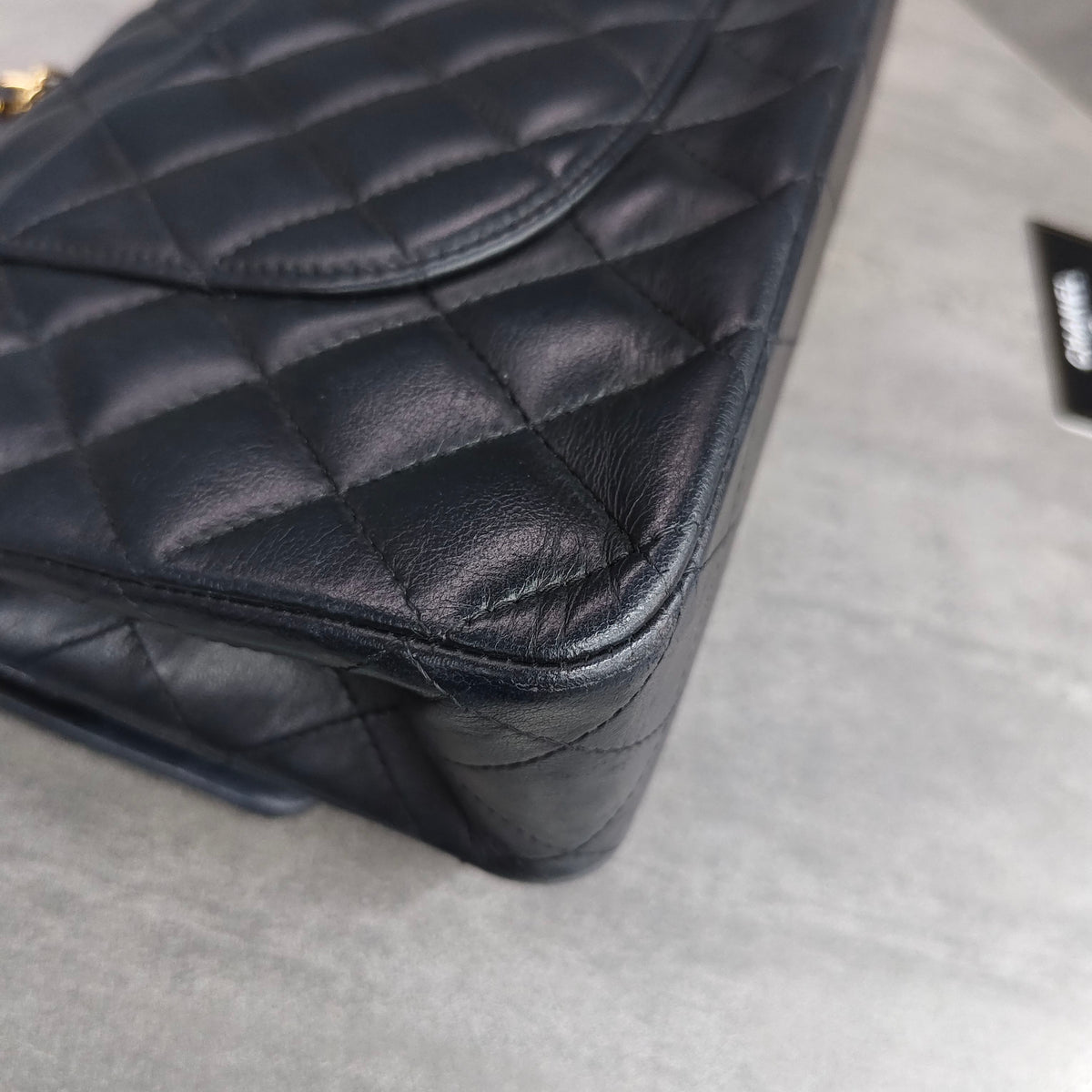 Chanel Classic Flap Black Gold Lambskin Chain Bag with Card, In Stock at Great Price