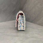 Chanel Limited Edition Pink-Blue Tweed WOC Chain Bag