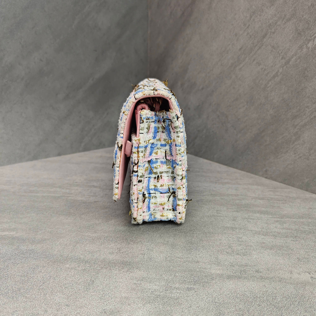 Chanel Limited Edition Pink-Blue Tweed WOC Chain Bag
