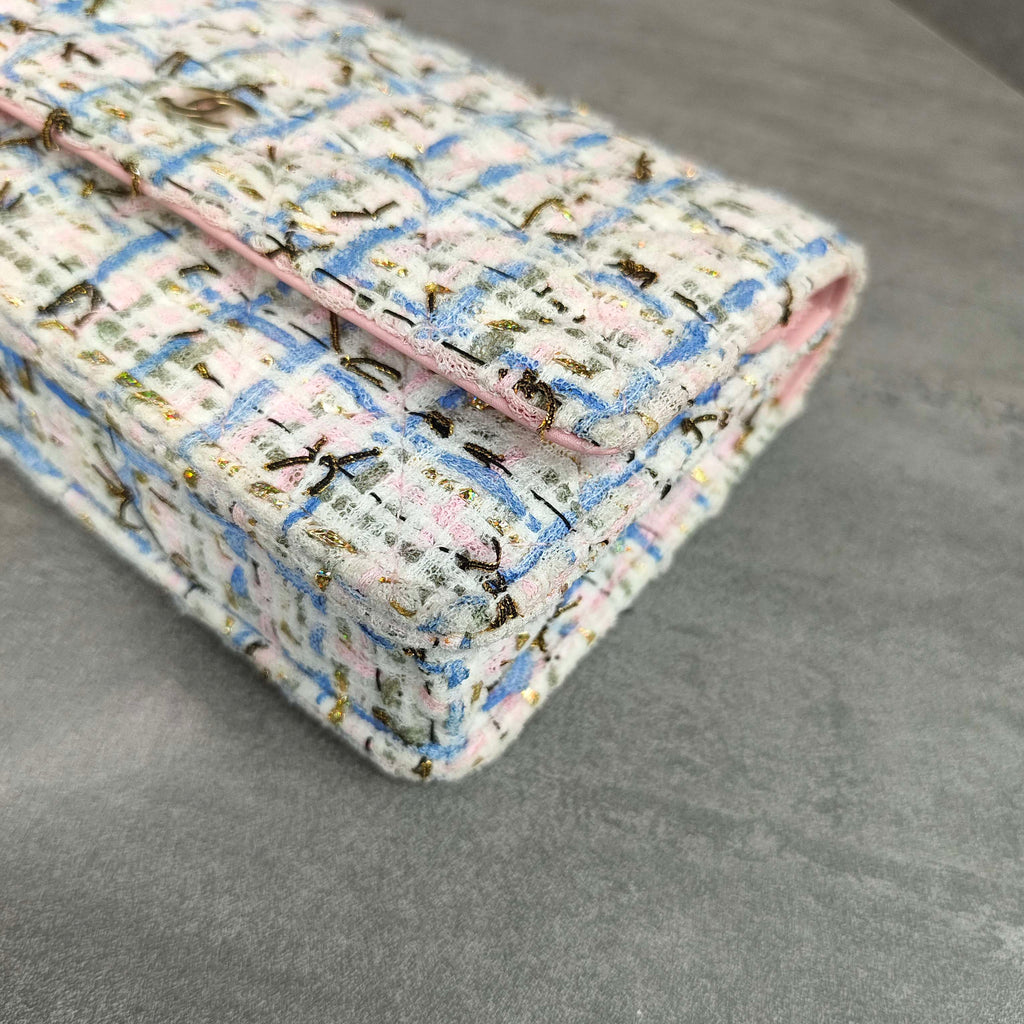 Chanel Limited Edition Pink-Blue Tweed WOC Chain Bag