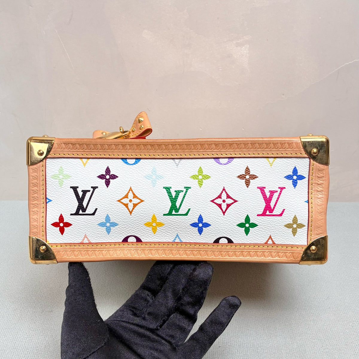Louis Vuitton Takashi Murakami White Multicolor OnTheGo Small