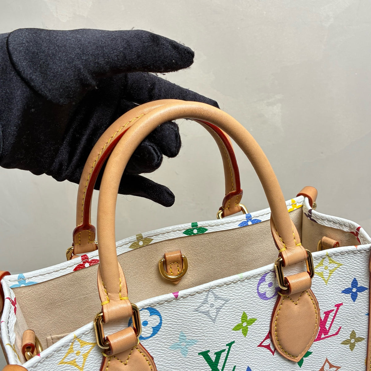 Louis Vuitton Takashi Murakami White Multicolor OnTheGo Small