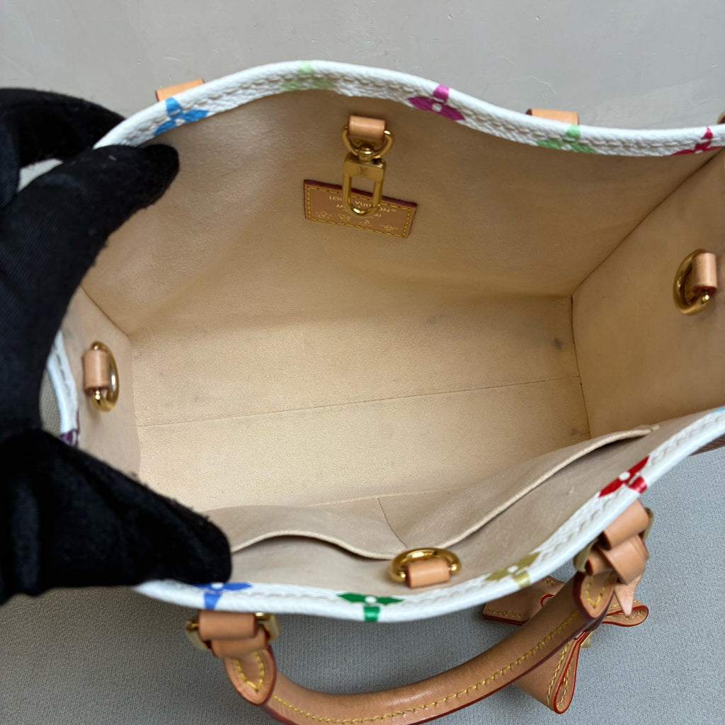 Louis Vuitton Takashi Murakami White Multicolor OnTheGo Small