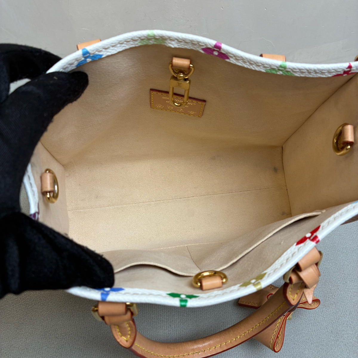 Louis Vuitton Takashi Murakami White Multicolor OnTheGo Small