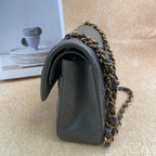 Chanel CF 23C Small Chain Bag in Light Grey-Blue Lambskin with Classic Quilted Pattern