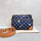 LV Louis Vuitton Neverfull BB Monogram Mini Tote Chip Version with Pouch and Wide Woven Shoulder Strap
