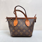 LV Louis Vuitton Neverfull BB Monogram Mini Tote Chip Version with Pouch and Wide Woven Shoulder Strap