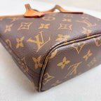 LV Louis Vuitton Neverfull BB Monogram Mini Tote Chip Version with Pouch and Wide Woven Shoulder Strap