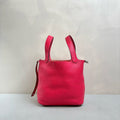 Hermes Picotin 18 Tomato Red Silver Hardware Clemence Leather D Stamp