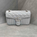 Gucci Marmont Grey Silver Hardware 036 Black Label
