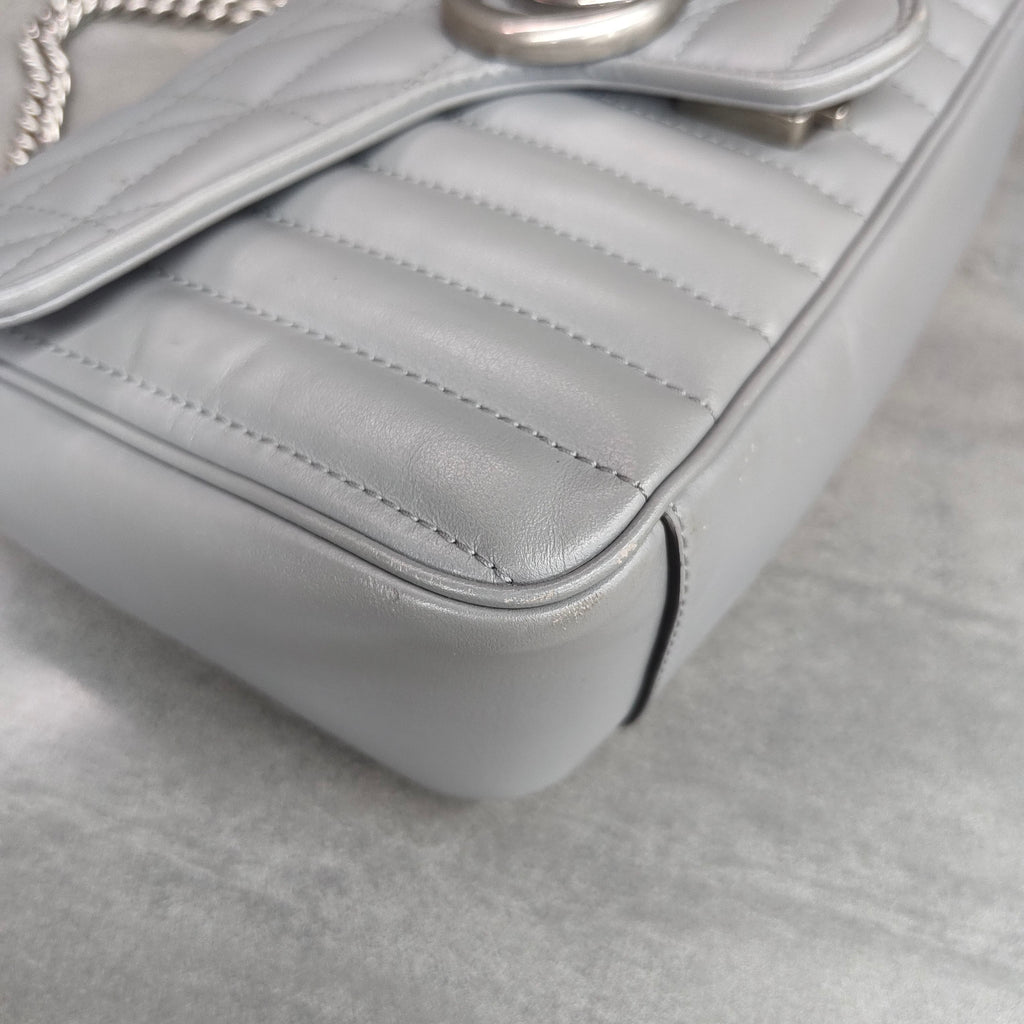 Gucci Marmont Grey Silver Hardware 036 Black Label