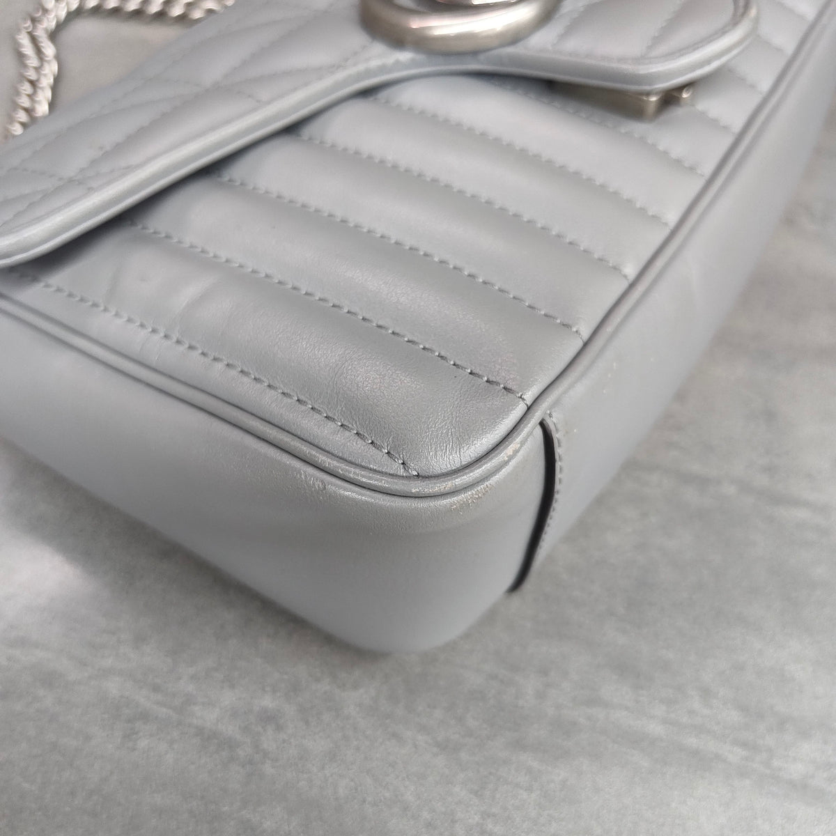 Gucci Marmont Grey Silver Hardware 036 Black Label