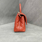 Chanel Orange Gold Hardware Caviar Leather Coco Handle with Chip
