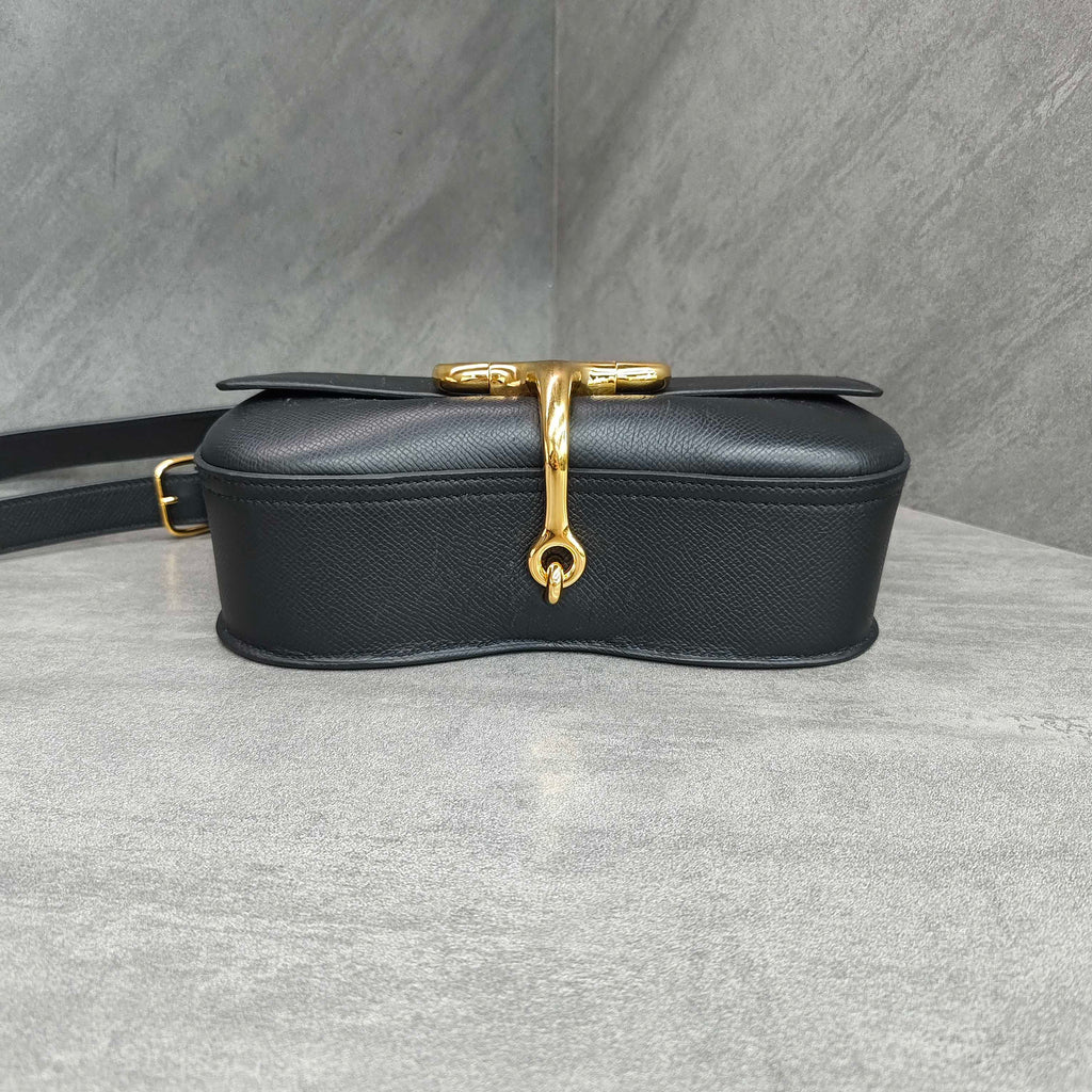Hermes Della Elan Black Gold Hardware B Stamp