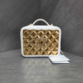 Chanel 21K White Lambskin Mirrored Camera Bag Cosmetic Bag with Chip