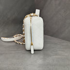 Chanel 21K White Lambskin Mirrored Camera Bag Cosmetic Bag with Chip