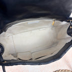 Chanel With Card Ultra Stitch Black-Gold Outer-Stitched Diamond Quilted Underarm/Shoulder Bag in Black