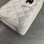 Chanel CF Large Mini Lambskin Chain Bag White with Black Clasp
