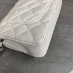 Chanel CF Large Mini Lambskin Chain Bag White with Black Clasp