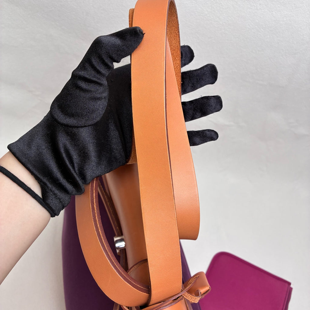 Hermès Herbag Q Purple and Brown Shoulder Strap Unisex