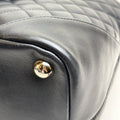 CHANEL Cambon Tote Bag Black Calfskin Silver Hardware