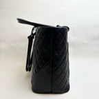CHANEL Cambon Tote Bag Black Calfskin Silver Hardware