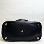 CHANEL Cambon Tote Bag Black Calfskin Silver Hardware